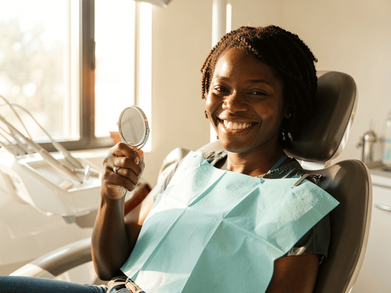 A happy patient with a new smile